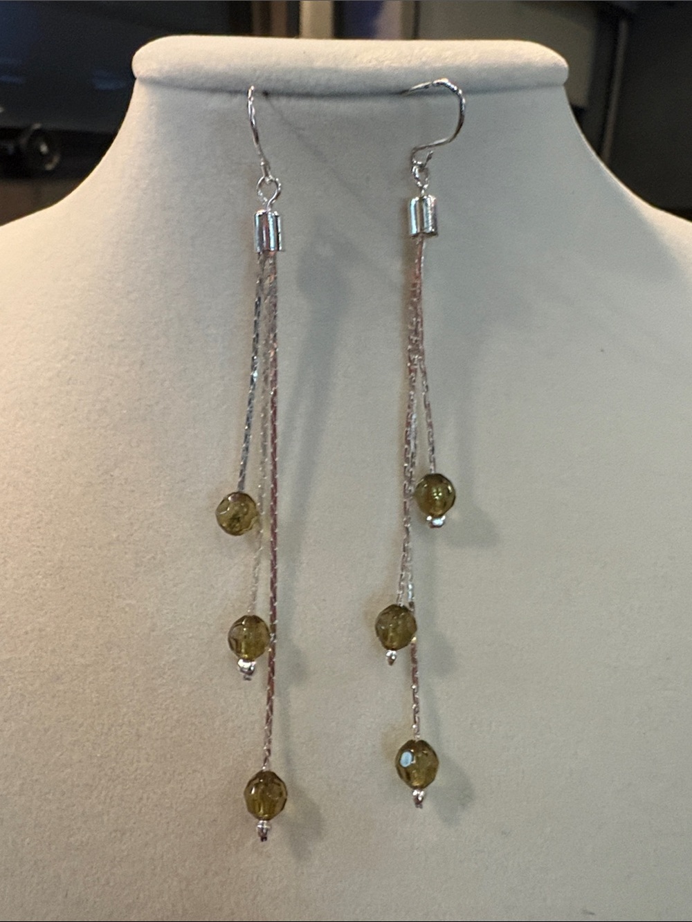 Delicate Gold Bead Drop Earrings - Women Jewelry. Periot Color